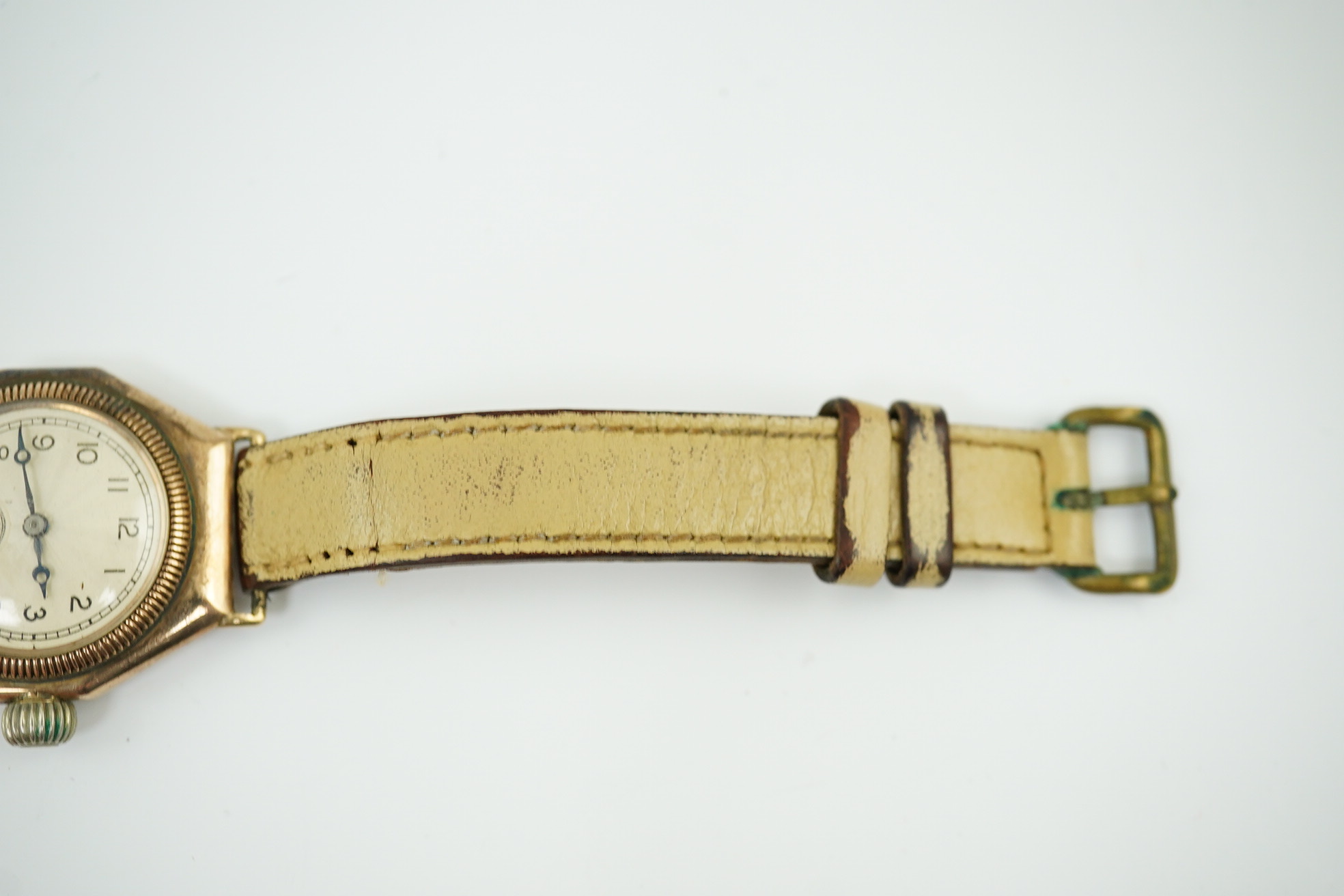 A late 1920's 9ct gold boy's size Rolex manual wind wrist watch